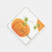 Serviette En Papier Papier Citrouille d'action de grâces (Coin)