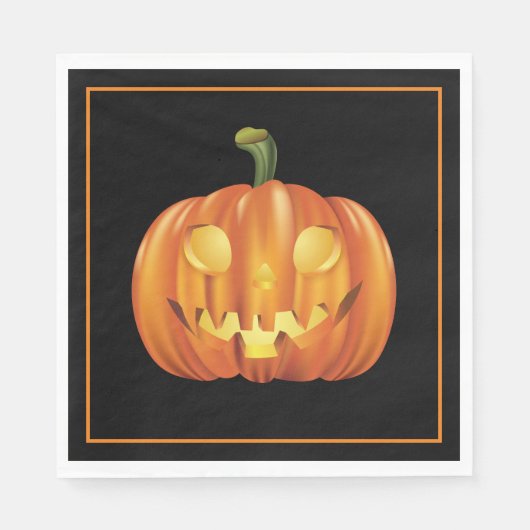 Serviette En Papier Papier Citrouille Halloween (Devant)