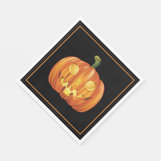 Serviette En Papier Papier Citrouille Halloween (Coin)