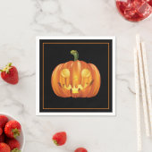 Serviette En Papier Papier Citrouille Halloween (En situation)