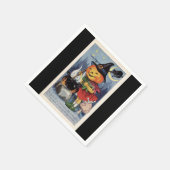 Serviette En Papier Papier Citrouille Halloween vintage Napkin (Coin)