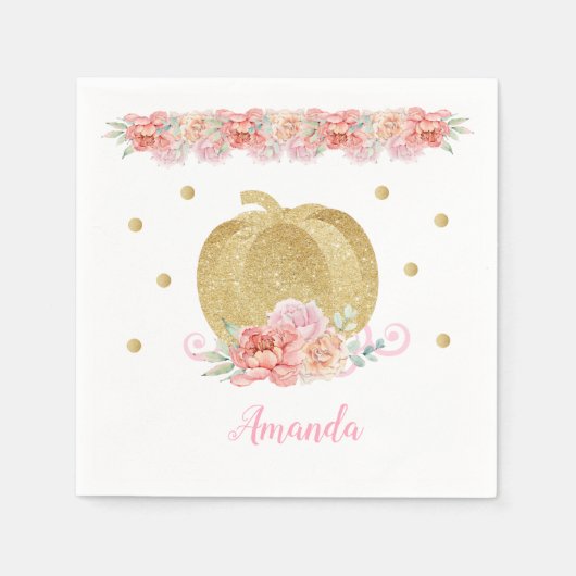 Serviette En Papier Papier citrouille Napkin (Devant)