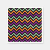 Serviette En Papier Papier citrouille, violet, vert et noir Chevron (Devant)