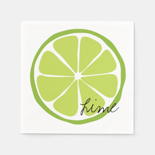 Serviette En Papier Papier Citrus Lime d'été Napkin (Devant)