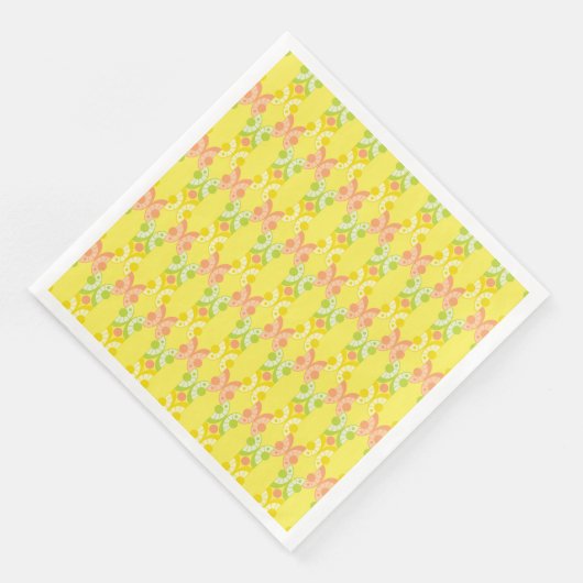 Serviette En Papier Papier Citrus rétro (Coin)