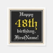 Serviette En Papier Papier classique 48e anniversaire serviettes (Devant)