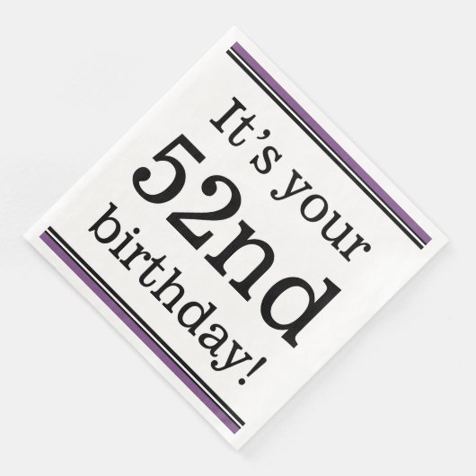 Serviette En Papier Papier classique 52e anniversaire serviettes (Coin)