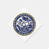Serviette En Papier Papier classique bleu saule design serviettes (Coin)