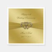 Serviette En Papier Papier classique Golden 50th Anniversary Napkins (Devant)