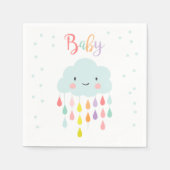 Serviette En Papier Papier Cloud Napkin Baby sprinkle Raindrops Douche (Devant)