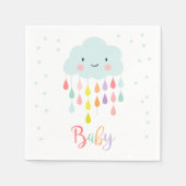 Serviette En Papier Papier Cloud Napkin Baby sprinkle Raindrops Douche (Devant)