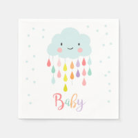 Papier Cloud Napkin Baby sprinkle Raindrops Douche