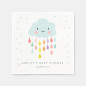 Serviette En Papier Papier Cloud Napkin Baby sprinkle Raindrops Douche (Devant)