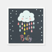 Serviette En Papier Papier Cloud Napkin Baby sprinkle Raindrops Douche (Devant)
