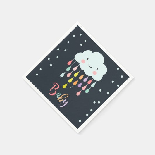 Serviette En Papier Papier Cloud Napkin Baby sprinkle Raindrops Douche (Coin)
