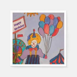 Serviette En Papier Papier clown d'anniversaire Napkin