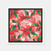 Serviette En Papier Papier Cocktail aux Roses Rouges (Devant)