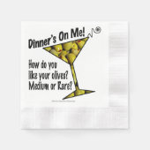 SERVIETTE EN PAPIER PAPIER COCKTAIL NAPKIN, MOYEN, OLIVES RARES MARTIN (Devant)
