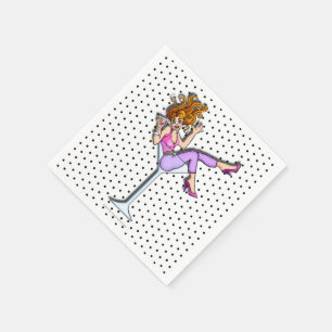 SERVIETTE EN PAPIER PAPIER COCKTAIL NAPKINS - FILLE EN VERRE MARTINI 1