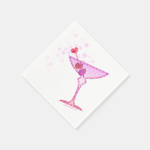 SERVIETTE EN PAPIER PAPIER COCKTAIL NAPKINS - MARTINI ROSE