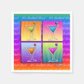 SERVIETTE EN PAPIER PAPIER COCKTAIL NAPKINS - PANNEAUX MARTINI POP ART (Devant)