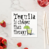 SERVIETTE EN PAPIER PAPIER COCKTAIL NAPKINS, TEQUILA THÉRAPIE MOINS CH (En situation)