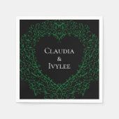 Serviette En Papier Papier coeur gothique Napkin vert et noir 2 (Devant)