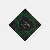 Serviette En Papier Papier coeur gothique Napkin vert et noir 2 (Coin)