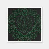 Serviette En Papier Papier coeur gothique Napkin vert et noir 3 (Devant)