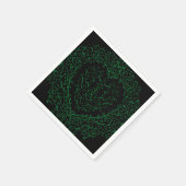 Serviette En Papier Papier coeur gothique Napkin vert et noir 3 (Coin)