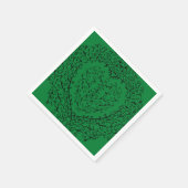 Serviette En Papier Papier coeur gothique Napkin vert & noir 4 (Coin)