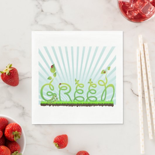 Serviette En Papier Papier Concept Vert (En situation)