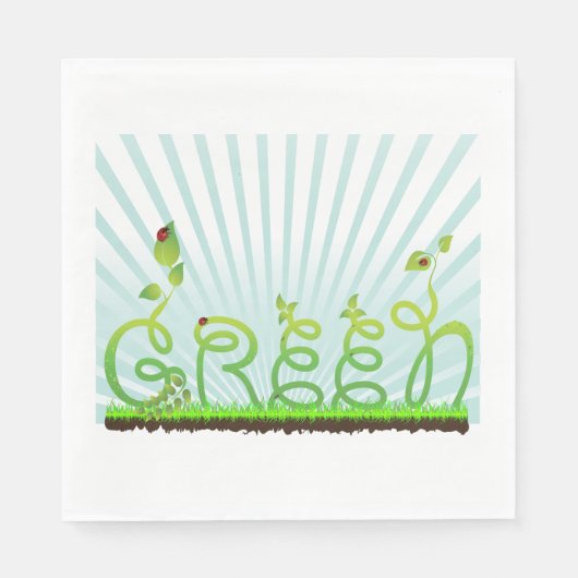 Serviette En Papier Papier Concept Vert (Devant)