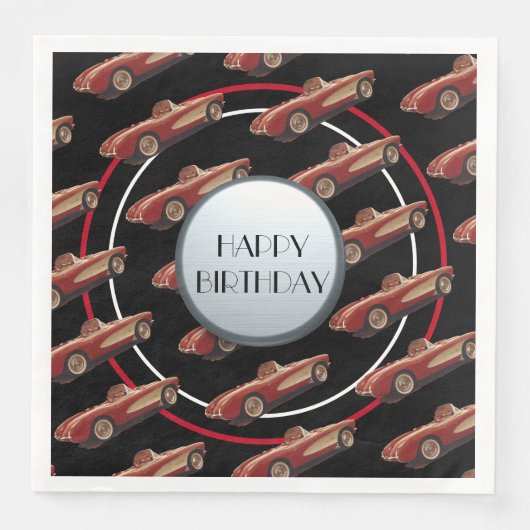 Serviette En Papier Papier Corvette Rouge (Devant)