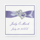 Serviette En Papier Papier couleur bleu violet carreau (Devant)