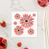 Serviette En Papier Papier couleur Gerbera Daisy Napkin (En situation)