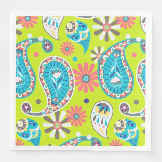 Serviette En Papier Papier couleur Paisley Napkin (Devant)