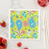 Serviette En Papier Papier couleur Paisley Napkin (En situation)
