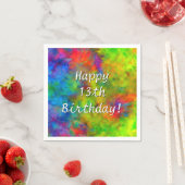 Serviette En Papier Papier Couleurs Arc-en-Ciel Psychédéliques [Tie-Dy (En situation)