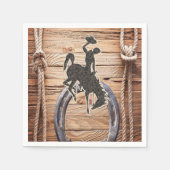 Serviette En Papier Papier, Cowboy Horse Bois Rope (Devant)
