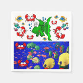 Serviette En Papier Papier, Crabe de poisson Océan (Devant)