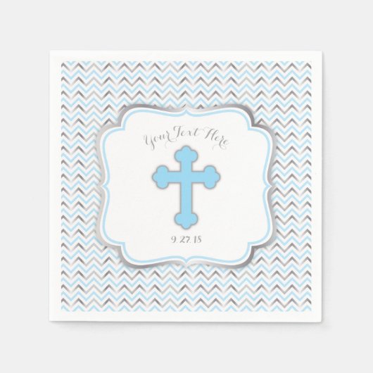 Serviette En Papier Papier croisé serviettes-bleu et argent (Devant)