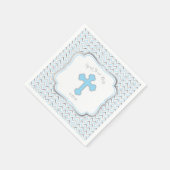 Serviette En Papier Papier croisé serviettes-bleu et argent (Coin)