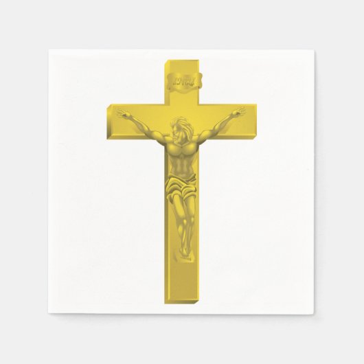 Serviette En Papier Papier Crucifix (Devant)