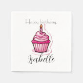Serviette En Papier Papier Cupcake rose mignon (Devant)