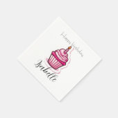 Serviette En Papier Papier Cupcake rose mignon (Coin)