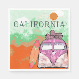Serviette En Papier Papier d'affiche de voyage Californie Napkin