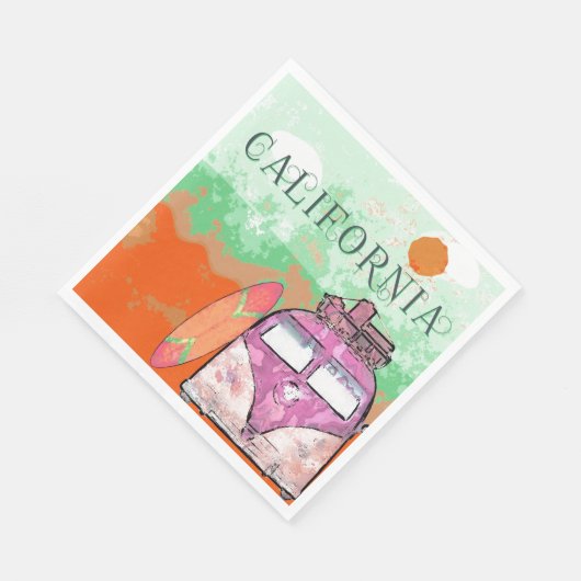 Serviette En Papier Papier d'affiche de voyage Californie Napkin (Coin)