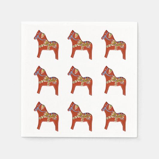 Serviette En Papier Papier Dala Horse Napkin (Devant)