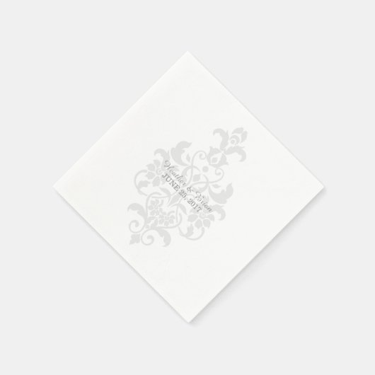 Serviette En Papier Papier Damas gris subtil (Coin)
